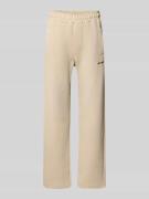 Sweatpants met logostitching en elastische band