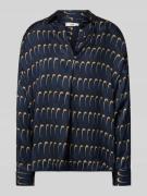 Blouse met lange mouwen van viscose met V-hals, model 'DERRY'