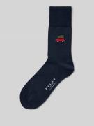 Sokken van scheerwolmix met motiefstitching