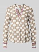 Regular fit blouse van viscose met V-hals