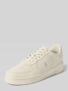Sneakers van echt leer met logostitching, model 'Masters'