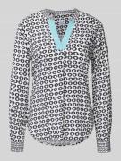 Blouseshirt van viscose met V-hals