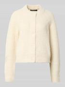 Relaxed fit gebreid jack met wol, model 'CARMEN'