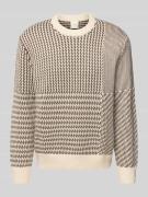 Regular fit wollen pullover met ronde hals
