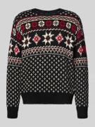 Gebreide pullover in all-over look met ronde hals