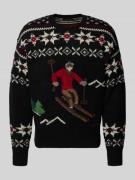Gebreide trui met motiefprint