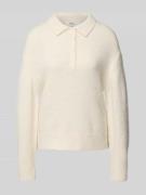 Gebreide pullover met platte kraag en knoopsluiting