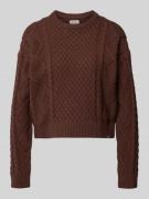 Gebreide pullover met structuurmotief en ronde hals