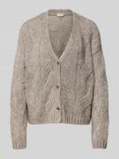 Gebreid jack met V-hals en knoopsluiting