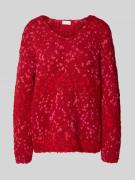 Gebreide pullover met V-hals en extra brede schouders