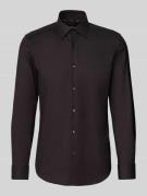 Slim fit zakelijk overhemd in tweekleurig twill, model 'HANK'