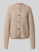 Gebreid jack van alpacamix met opstaande kraag, model 'Alpha'