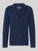 Regular fit gebreid jack van een mix van katoen en wol