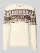 Gebreide pullover met ribboorden