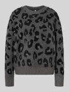 Regular fit gebreide pullover met dierenprint, model 'SARA'