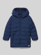 Regular fit gewatteerd jack met ritssluitingdetail met label