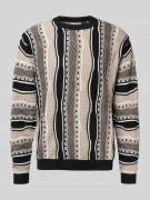 Gebreide pullover met ribboorden, model 'TETON'