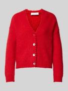 Gebreid jack met V-hals en knoopsluiting