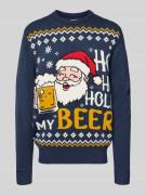 Gebreide pullover met ribboorden