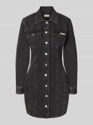 Mini-jurk in denimlook met logopatch