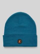 Muts in gebreide look met logo-applicatie, model 'Lou'