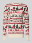 Gebreide pullover met ribboorden