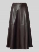 Midirok in leerlook met ritssluiting