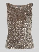 Regular fit top met pailletten van fluweel, model 'KAM'