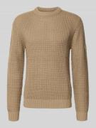 Gebreide pullover met ribboorden, model 'LINK'