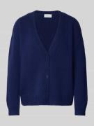 Regular fit cardigan van zuivere wol in gebreide look