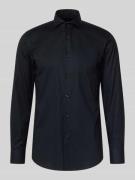 Slim fit zakelijk overhemd van katoen met kentkraag, model 'HANK'