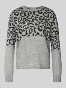 Regular fit gebreide pullover met opgerolde ronde hals, model 'JADE'