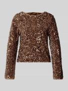 Regular fit shirt met lange mouwen met pailletten, model 'CONFIDENCE'