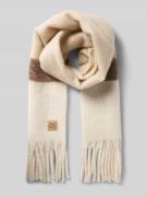 Sjaal met franjes en labeldetail, model 'Allanis'