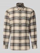 Regular fit vrijetijdsoverhemd van flanel met labelstitching