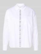 Relaxed fit overhemdblouse met strass-steentjes