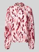 Regular fit overhemdblouse van viscose met blinde knoopsluiting