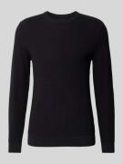 Gebreide pullover met structuurmotief en ronde hals