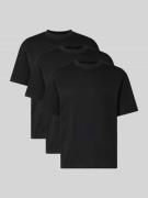 Loose fit T-shirt van katoenmix in een set van 3 stuks, model 'LOOSEOS...