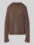 Relaxed-fit gebreide hoodie van scheerwolmix met alpaca