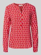 Regular fit blouse van viscose met V-hals