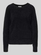 Gebreide pullover van effectgaren met ronde hals
