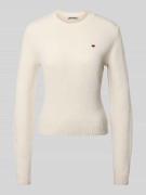 Nauwsluitende gebreide pullover met ronde hals