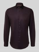 Slim fit zakelijk overhemd van katoen met haaikraag