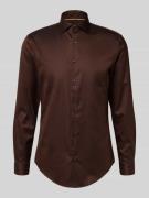 Slim fit zakelijk overhemd van katoen met haaikraag