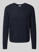 Gebreide pullover met geribde ronde hals, model 'GEORGE'
