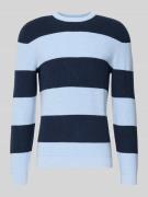 Gebreide pullover met streepmotief en ronde hals