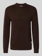 Gebreide pullover van lamswol met ronde hals