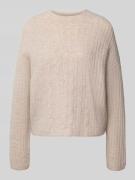 Relaxed fit gebreide pullover van scheerwolmix