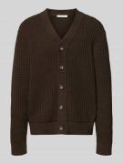 Regular fit gebreid jack van puur katoen, model 'TOM'